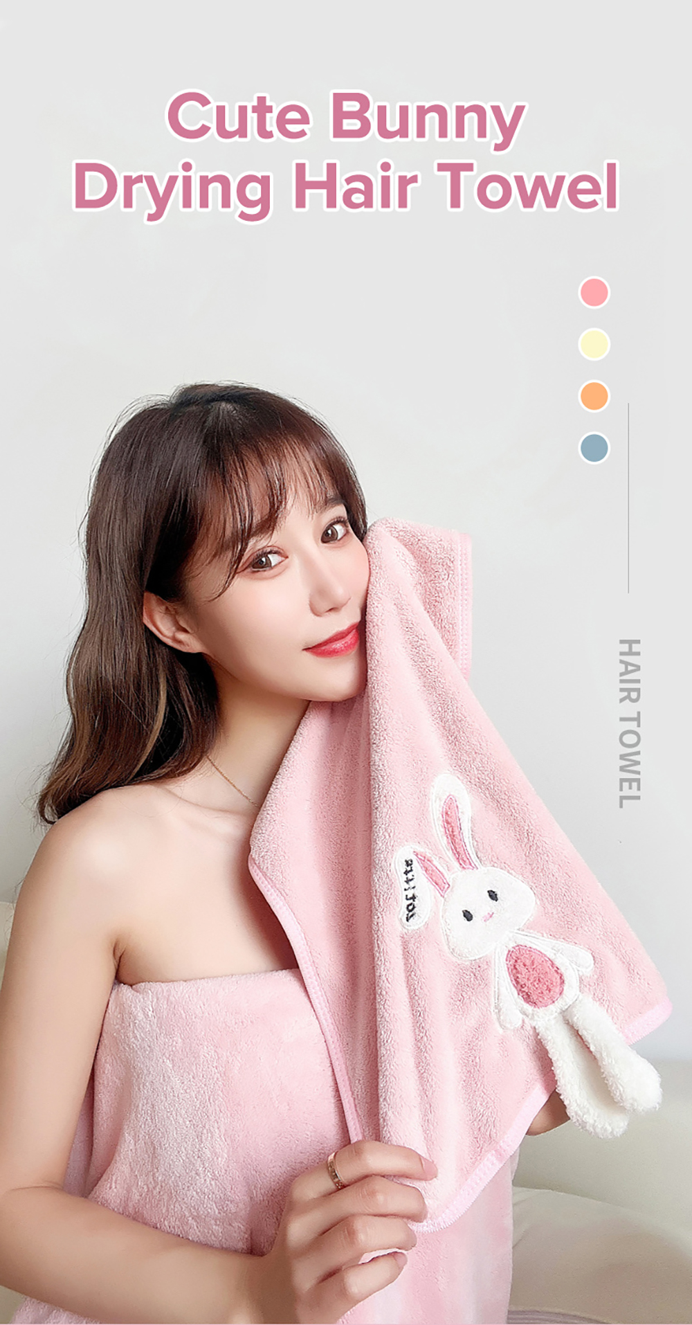 Cute Bunny Drying Hair Towel-1